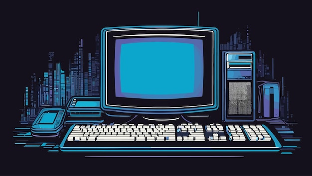 Vector of an old computer