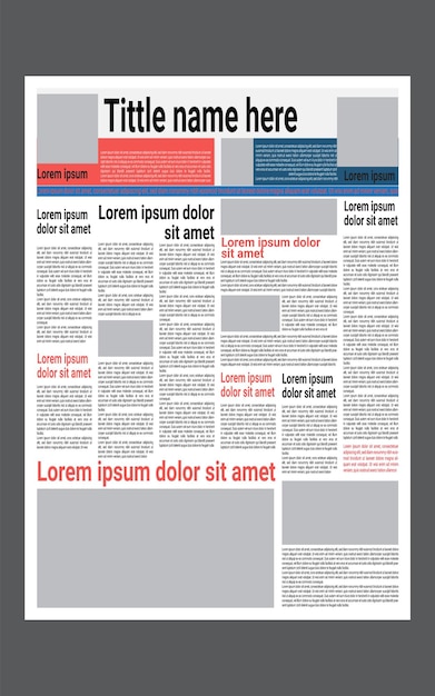 Vector old daily newspaper template