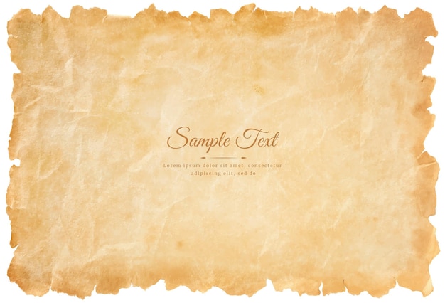 Вектор Векторный старый лист пергаментной бумаги винтажного возраста или текстуры изолированы на белом фоне