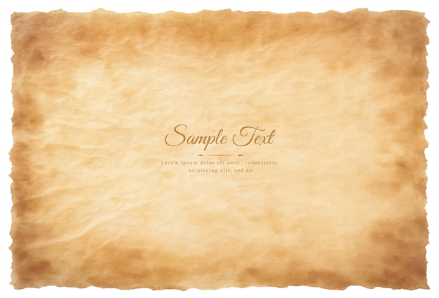 Вектор Векторный старый лист пергаментной бумаги винтажного возраста или текстуры изолированы на белом фоне