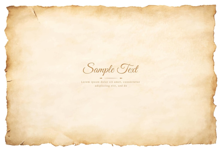 Vector vector old parchment paper sheet vintage aged or texture isolated on white background