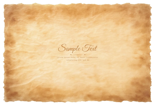 Vector old parchment paper sheet vintage aged or texture isolated on white background