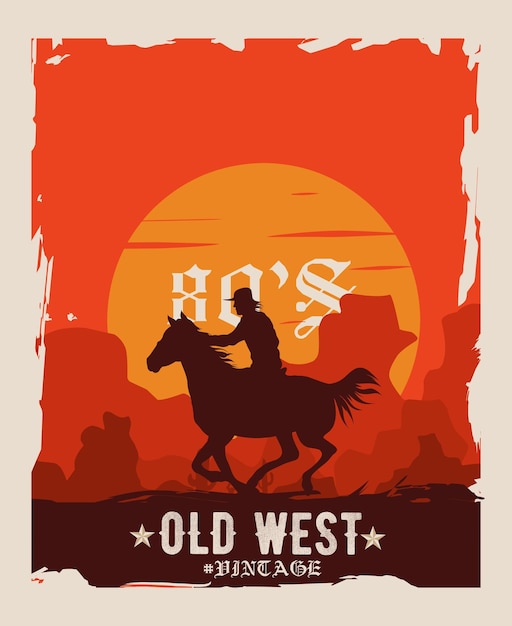 Vector vector of old western grunge style perfect for print apparel poster etc