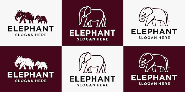 Vector olifant logo olifant logo ontwerp met technologie concept met kleur voor de kleurovergang