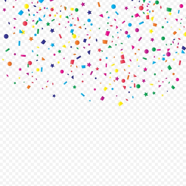 Vector vector olorful geometric confetti on transparent background