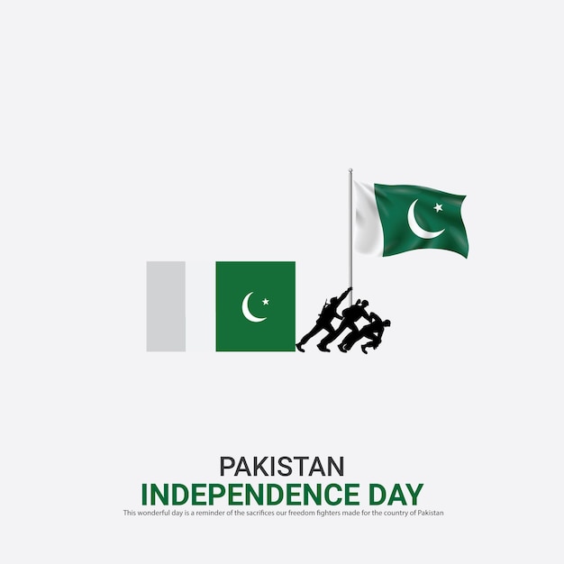 Vector Onafhankelijkheidsdag van Pakistan ontwerpCreatieve advertenties 3d illustratie