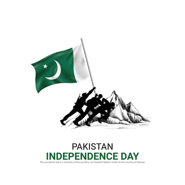 Vector Onafhankelijkheidsdag van Pakistan ontwerpCreatieve advertenties 3d illustratie