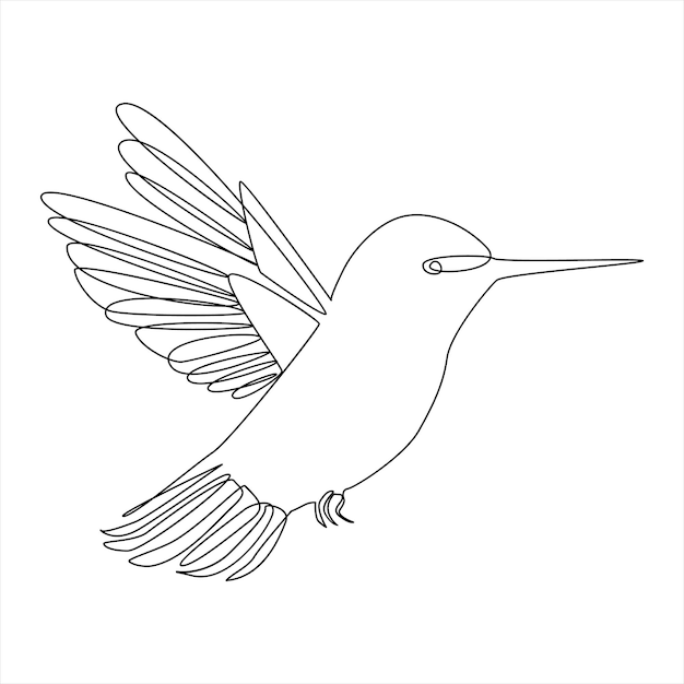 ロゴ ポスター バナーと背景に最適な鳥の 1 つの連続線画のベクトル