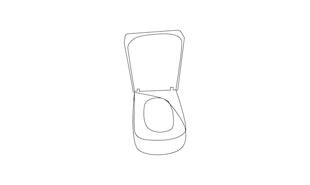 Vector one continuous line drawing of flush toilet concept of hyginic sanitization