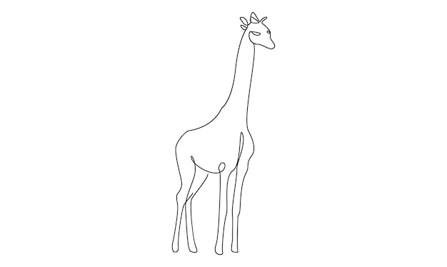 ベクター1 ジラフの絵とシンプルなミニマリストデザイン