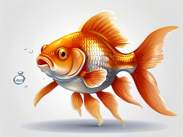 Vettore un pesce rosso vettoriale isolato su un cartone animato a sfondo bianco