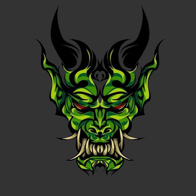 Vector vector oni devil mask illustration