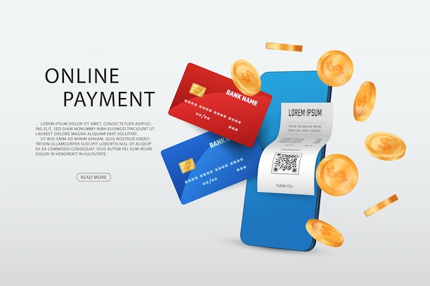 Vector online betaling en e-factureringsconcept App voor online bankieren Betaling met creditcard