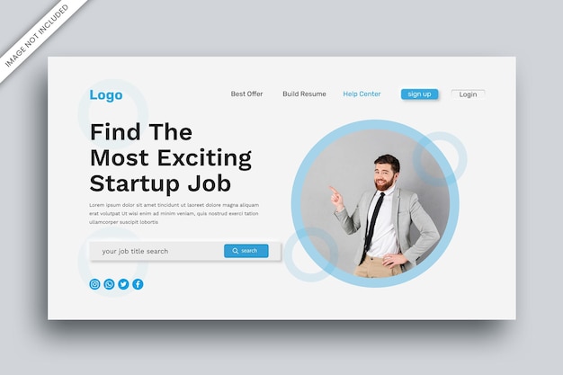 vector online exciting job landing page design template