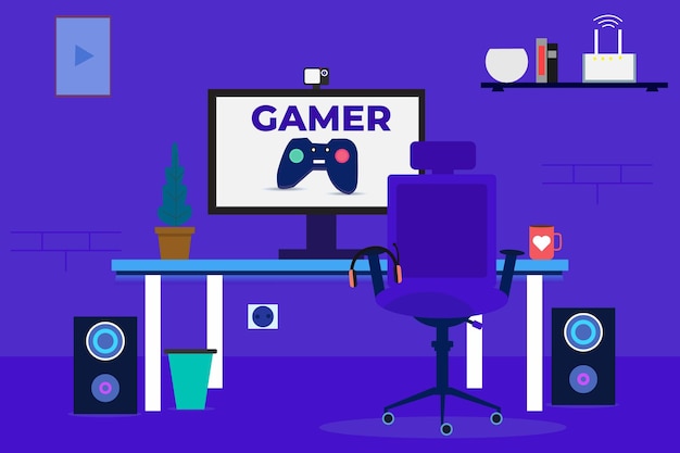 Vector online games concept illustratie ontwerp