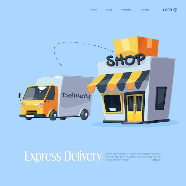 vector online shopping and delivery service