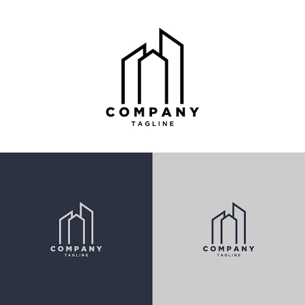 Vector onroerend goed gebouw logo icoon design premium