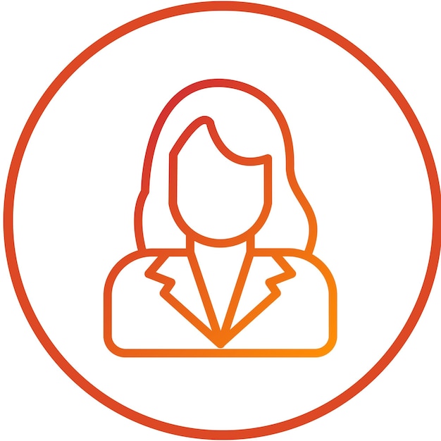 Vector Ontwerp Assistent Vrouw Icon Stijl