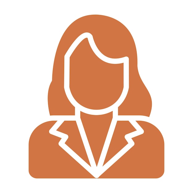 Vector Ontwerp Assistent Vrouw Icon Stijl