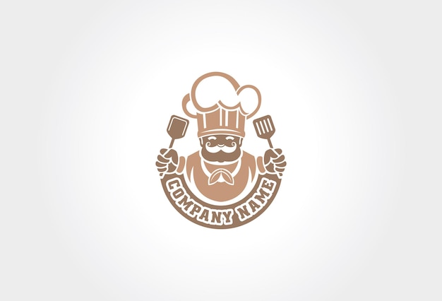 Vector ontwerp voor restaurant logo en chef-kok koken illustratie.