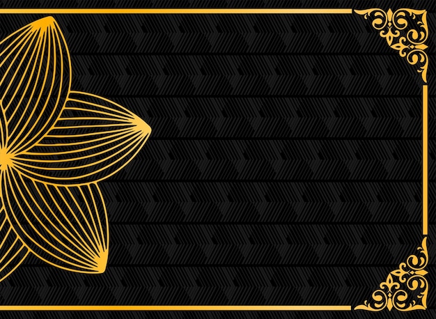 vector ontwerpsjabloon van elegante gouden halve mandala patroon op zwarte achtergrond