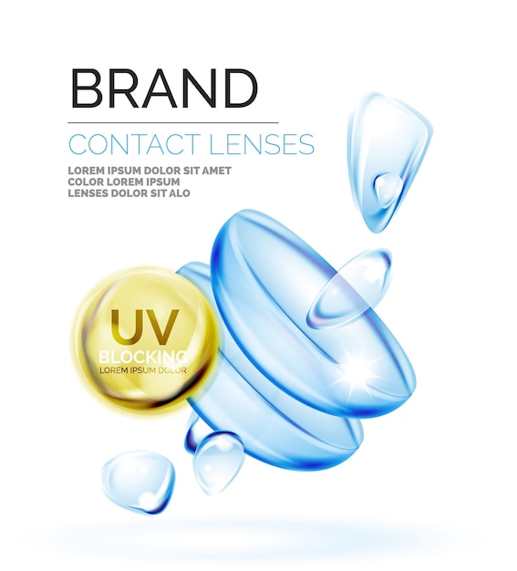 Vector oogcontactlenzen advertentiesjabloon