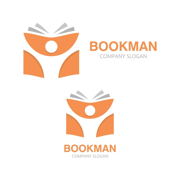 Vector open boek en man logo onderwijs logo concept