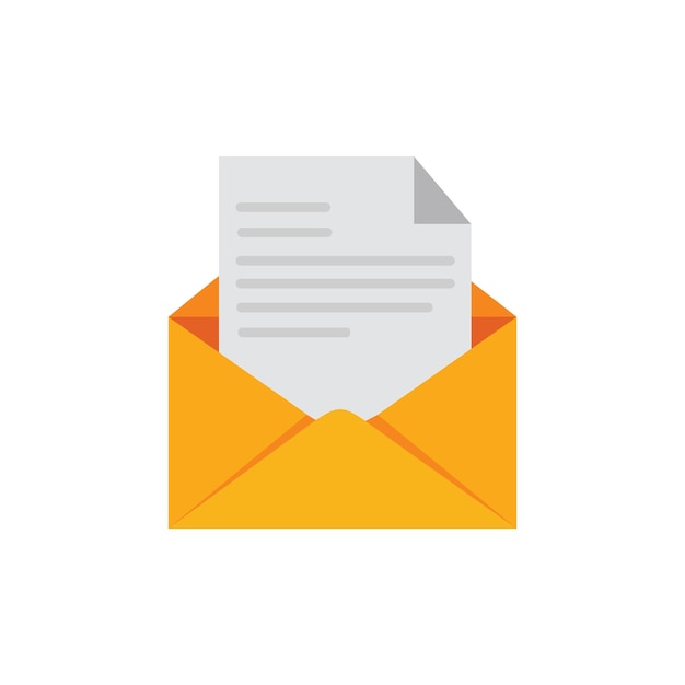 Vector open envelope email and messaging marketing campaign flat design icon vector illustration