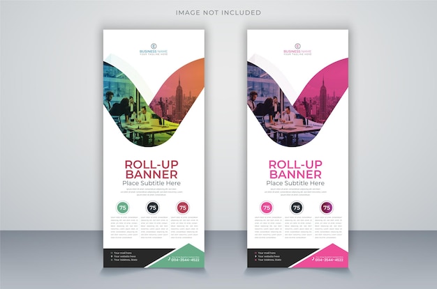 Vector oprolbare banner stand sjabloonontwerp