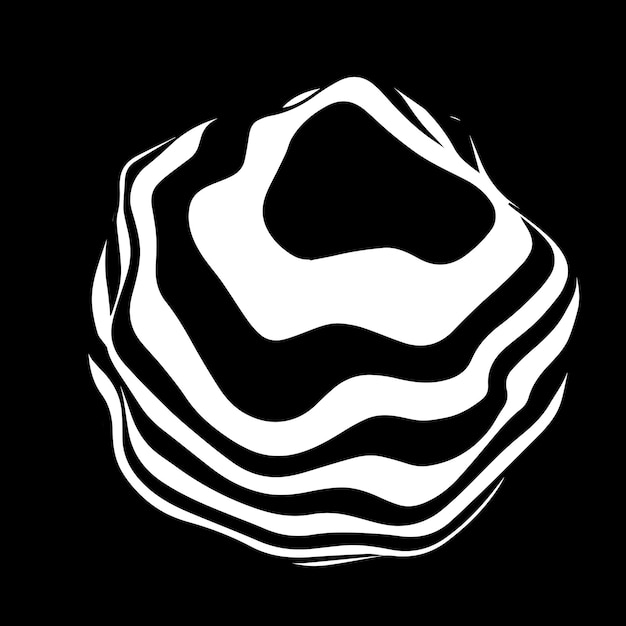 Vector optische illusie Abstracte curve bol met zwarte en witte lijnen