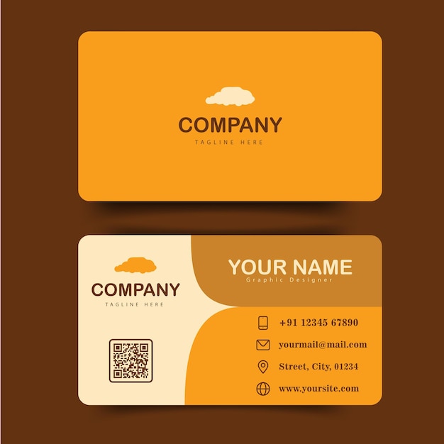vector orange creative business card template