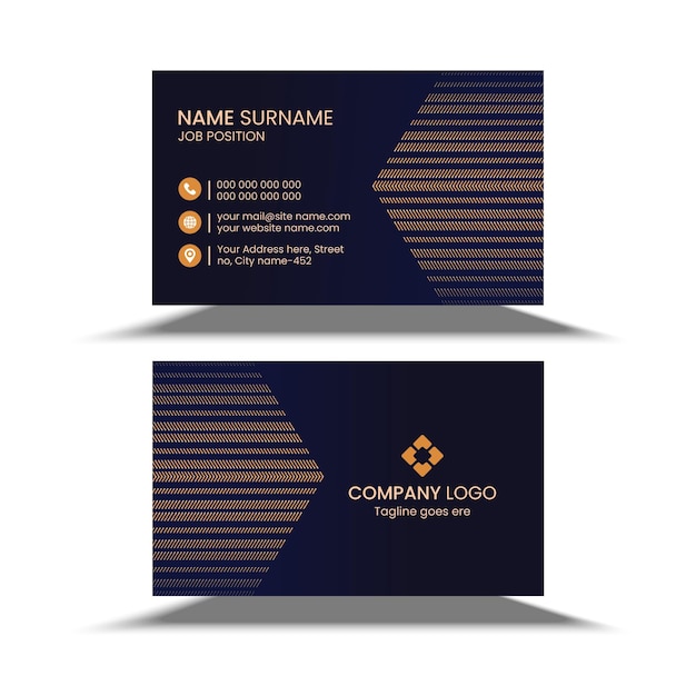 vector orange elegant corporate business card