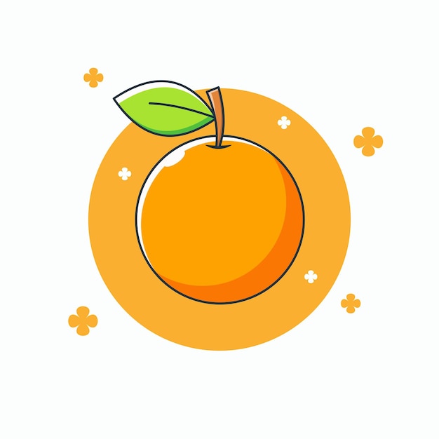 Vector vector orange fruit cartoon illustration icon concept isolated