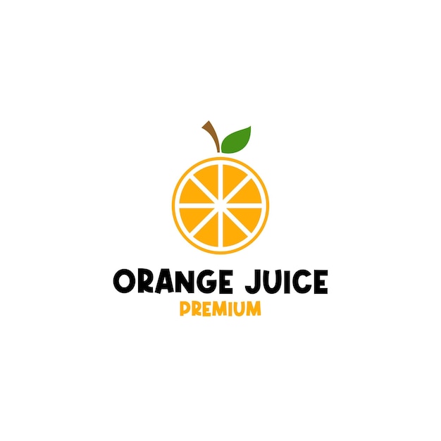 Vector orange fruit logo design concept illustration idea