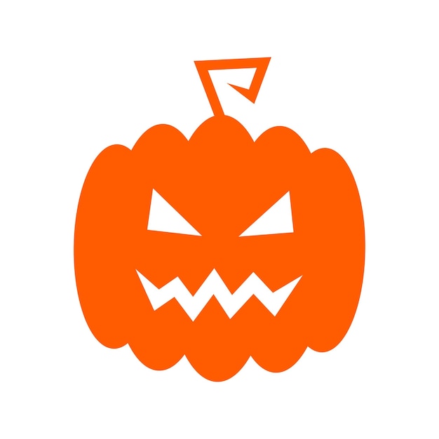 Vector orange halloween head jack pumpkin with happy face