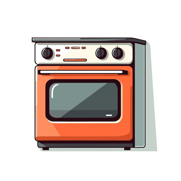 Vettore vettore di un forno arancione con due bruciatori sopra di esso