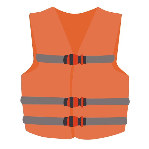 Vector of Orange vest life jacket safety work illustration