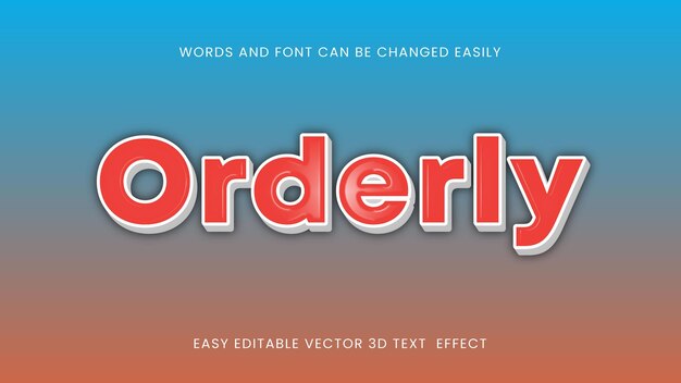 Vector orderly text effect style