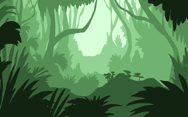 Vector Organische vlakke jungle achtergrond