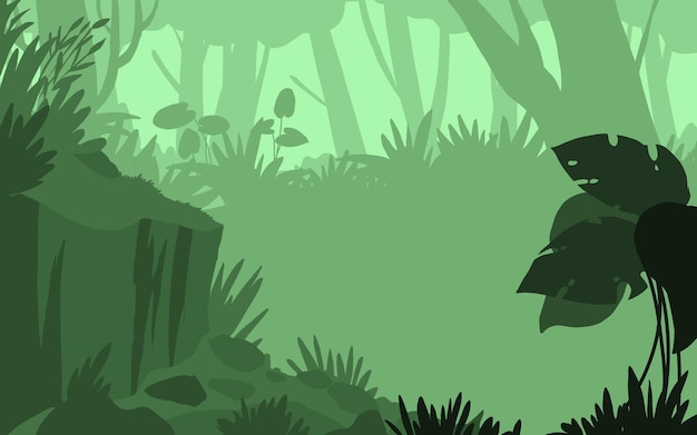 Vector Organische vlakke jungle achtergrond