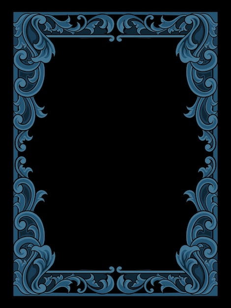 vector ornament frame with Balinese or barong carvings
