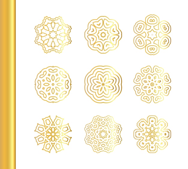 Vector ornament with gold vector illustration ornamental gold oriental mandala