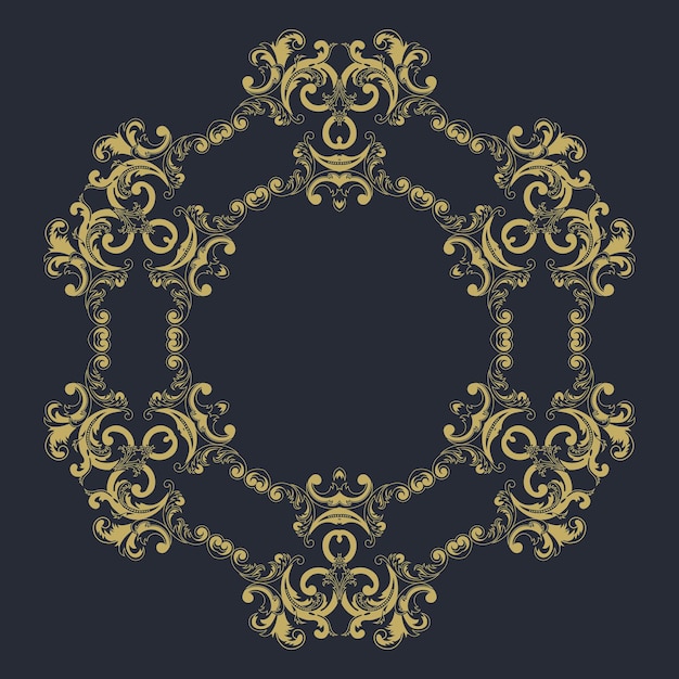 Vector ornamental round frame in Victorian style Elegant element for design in Eastern style a pla