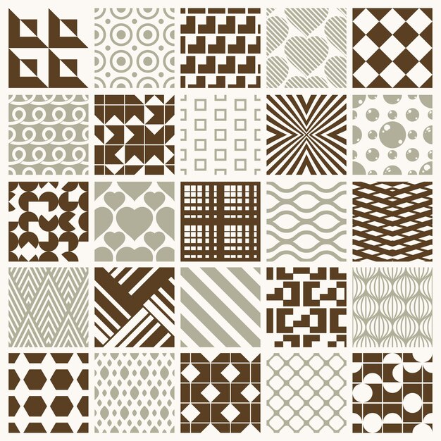 Vector ornamental seamless backdrops set, geometric patterns collection. ornate textures made in modern simple style.