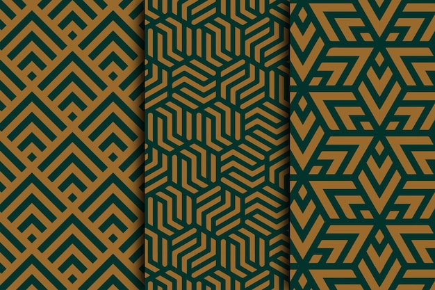 vector ornamental seamless patterns. Collection of geometric patterns in the oriental style