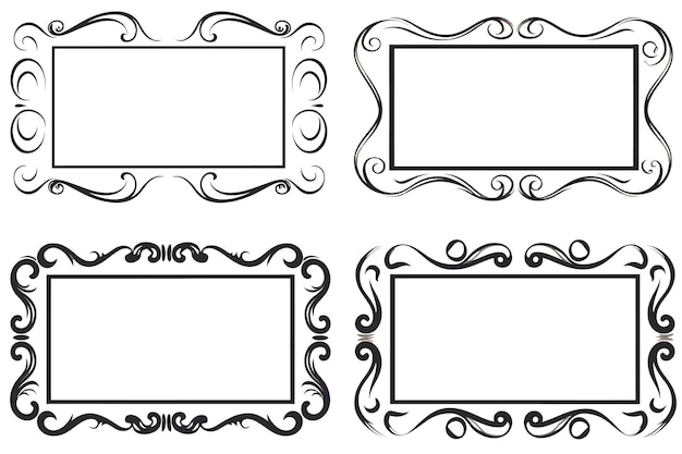 vector ornamental squiggle frame collection set