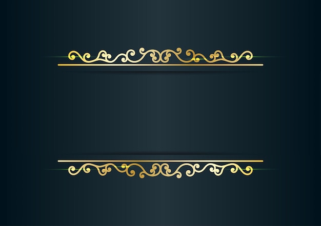 Vector vector ornate floral vintage pattern gold border on dark background