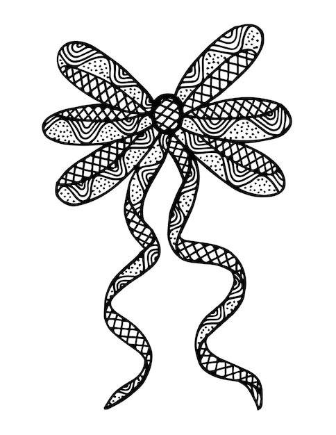 Vector vector ornate monochrome ribbon with pattern.