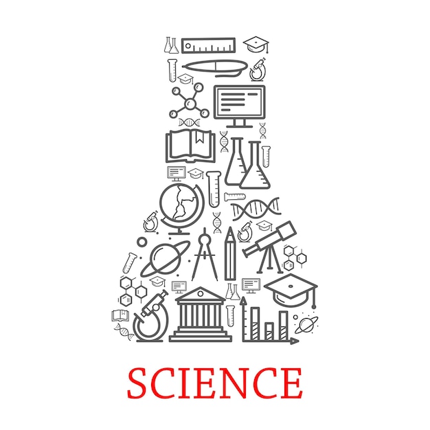 Vector vector ouline science elements icons