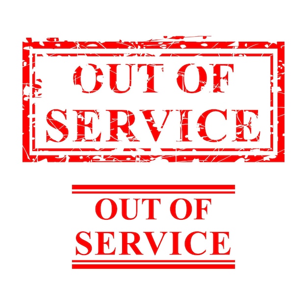 Vector vector out of service, 2 style streak red rubber stamp